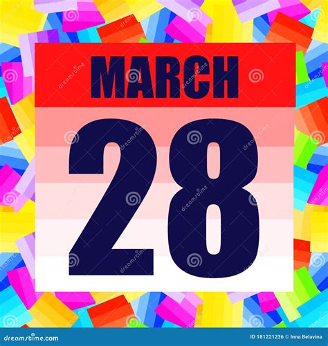 March 28 Icon. for Planning Important Day. Banner for Holidays and ...