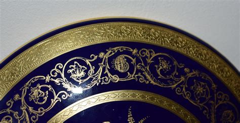 Proantic Grand Coffret En Porcelaine De Limoges Bonbonnière En Bleu