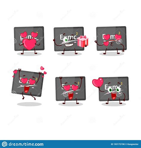 Tekenfilm Met Liefde Voor Schattig Emoticon Vector Illustratie