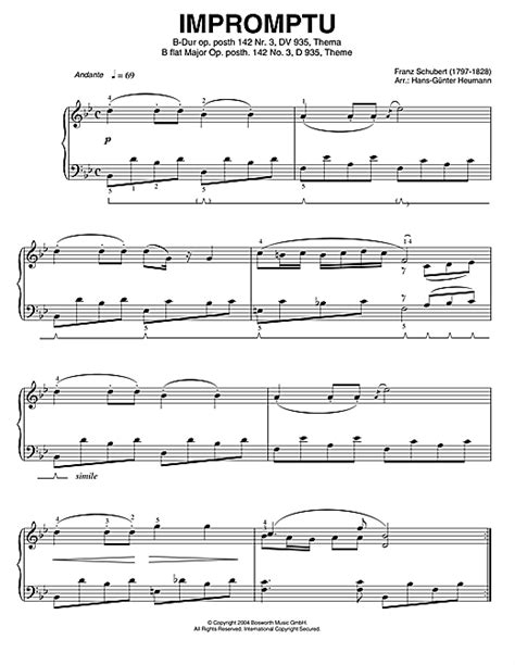 Impromptu No In B Flat Major Excerpt Op Sheet Music By Franz