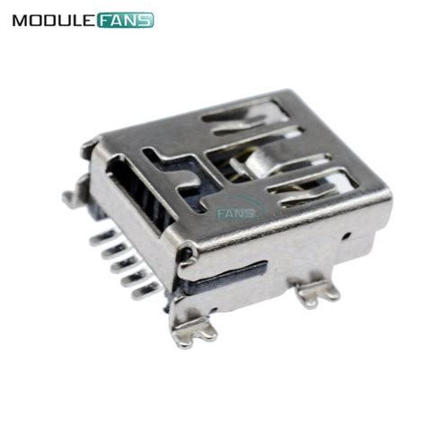 Pcs Diy Mini Usb Smd Pin Female Mini B Socket Connector Plug