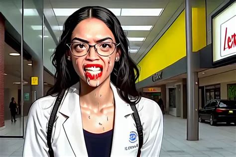 Dopamine Girl Alexandria Ocasio Cortez Glasses Angry Dripping Cum