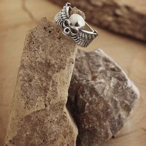 Solid Silver Skull Ring, 925 Sterling Silver, Unisex Band Ring ...