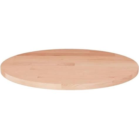 Dessus de table rond en bois de chêne massif Marron Ø40X1 5 cm