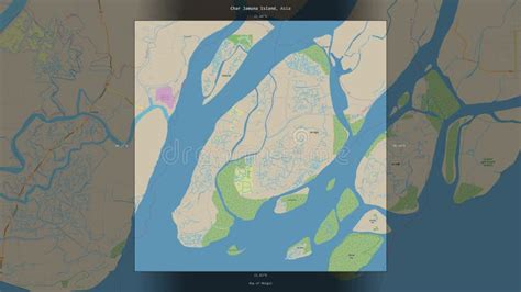 Char Jamuna Island Bangladesh Highlighted And Labelled Topo Standard