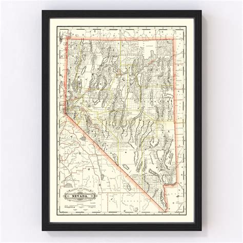 Vintage Railroad Map Of Nebraska 1884 By Ted S Vintage Art