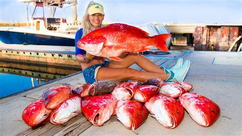 Caught Our Limit Of Giant RED SNAPPER Catch Clean Cook Deep Sea