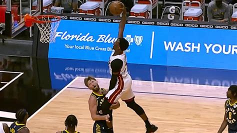 Bam Adebayo Poster Dunk On Domantas Sabonis Pacers Vs Heat