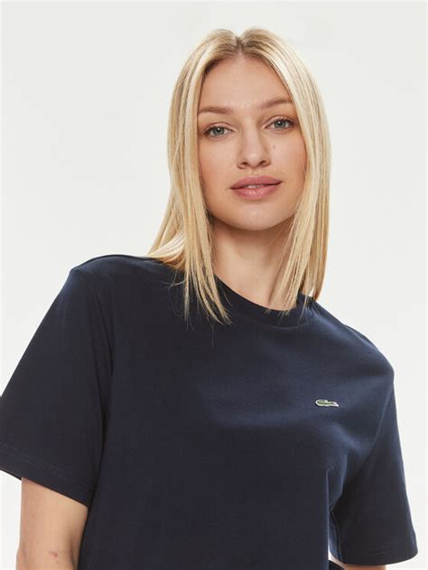 Lacoste T Shirt Tf Granatowy Loose Fit Modivo Pl