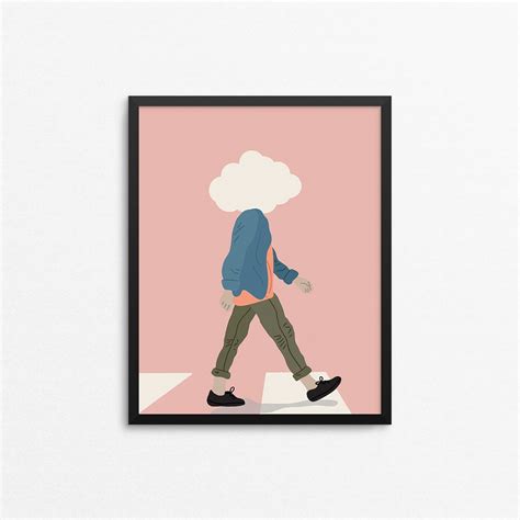 Head in the Clouds Art Print Daydreaming Print Abstract - Etsy