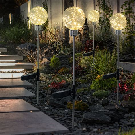 X Led Solare Esterno Lampade Sfera Plug In Faretto Cortile Veranda