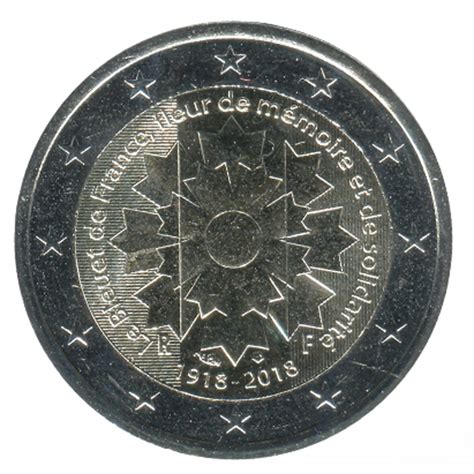 Pi Ce De Euros Commemoratives France Le Bleuet Unc