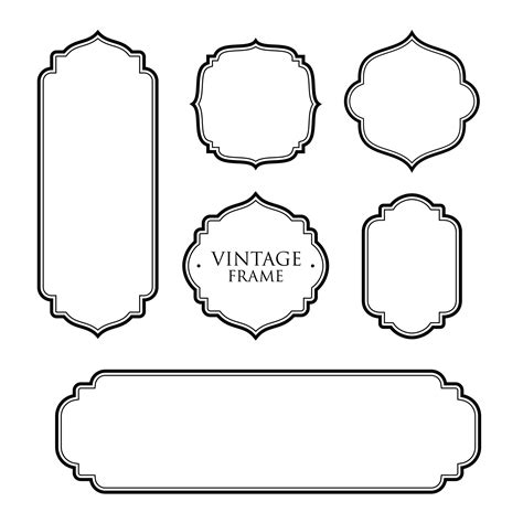 Vintage blank frame vector illustration set. Suitable design element of ...