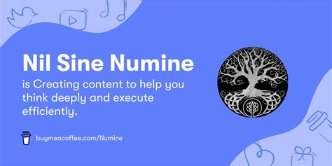 Nil Sine Numine is Creating content to help you think deeply and execute efficiently.