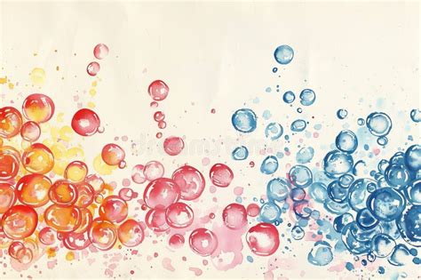 Watercolor Painting Of Soap Bubbles On White Background Generative Ai