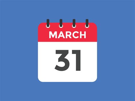 march 31 calendar reminder. 31th march daily calendar icon template ...