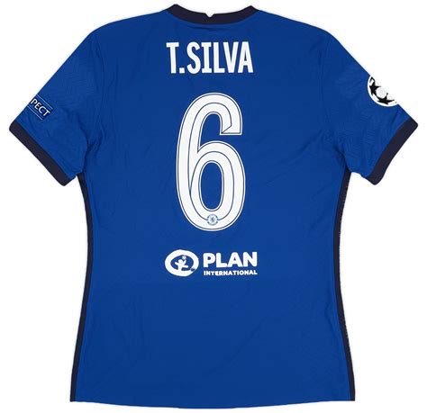 2020 21 Chelsea Match Issue Champions League Home Shirt T Silva 6