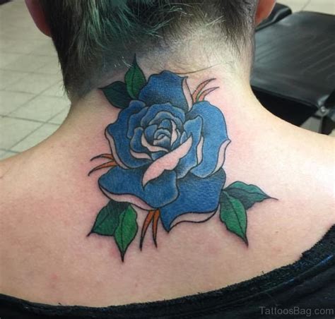 19 Best Blue Rose Tattoos On Neck Tattoo Designs