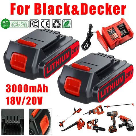 For Black Decker LBXR20 Lithium Battery 18 20V 3 0 6 0Ah LBXR20 LB20