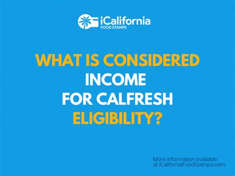 What Is Counted As Income For CalFresh California Food Stamps Help