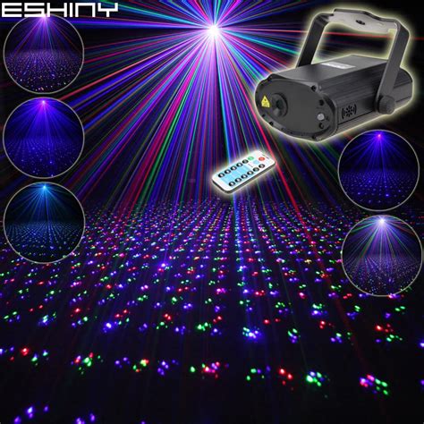 Eshiny Remote Mini Rgb Laser Full Stars Pattern Projector Dj Dance