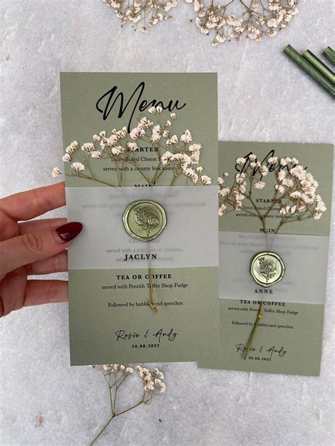 Unpersonalised Sample Sage Green Gypsophila Green Card Wedding Etsy Uk