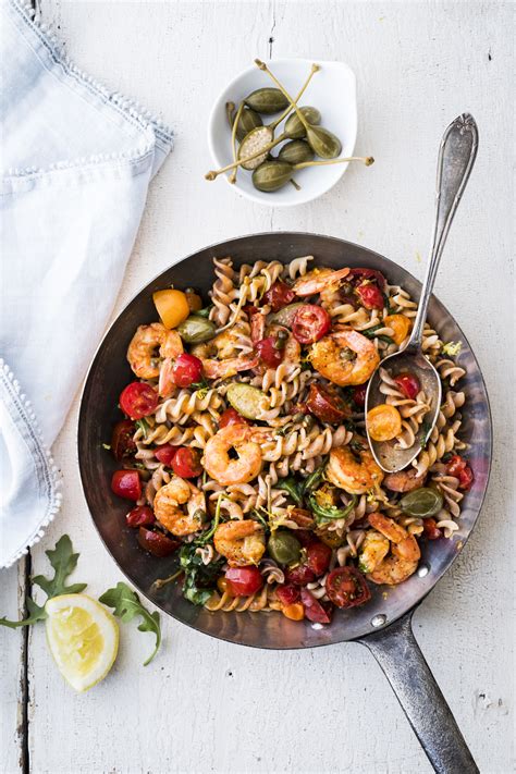 Pâtes aux crevettes tomates cerises et sriracha K pour Katrine