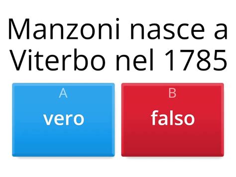 DOMANDE SU MANZONI Quiz