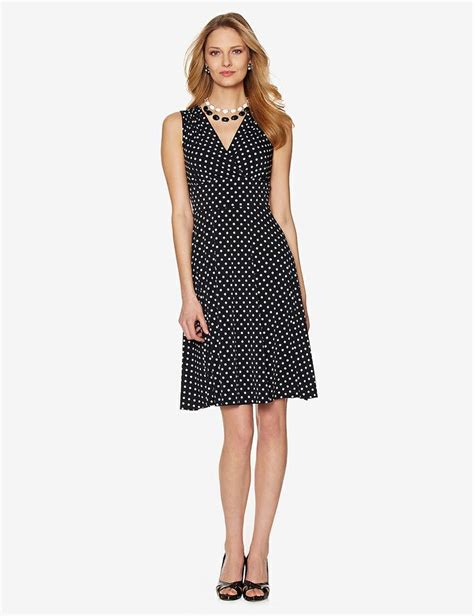 Ronni Nicole Black And White Polka Dot Surplice Dress Misses Evening Wear And Separates Stage