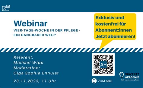 Webinar Vier Tage Woche In Der Pflege Ein Gangbarer Weg