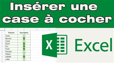 Comment insérer une case à cocher dans Excel YouTube