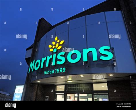 Morrisons Supermarket at dusk, Kingstown Rd, Carlisle, Cumbria, England, UK Stock Photo - Alamy