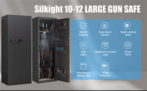 Amazon Silkight 10 12 Gun Safe For Home Rifle And Pistols Large