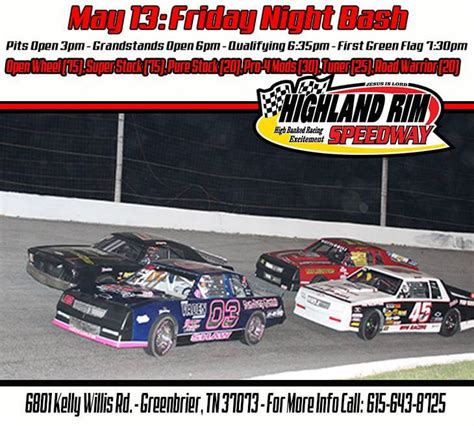 Breaking Highland Rim Speedway To Race Friday Night Smokey Barn News