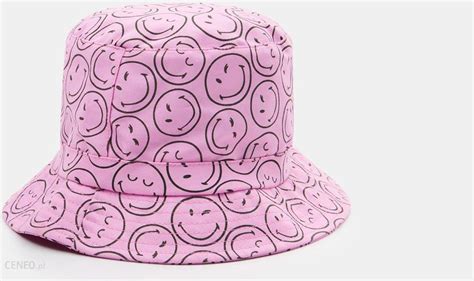 Sinsay Kapelusz bucket hat SmileyWorld Różowy Ceny i opinie