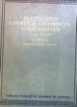 Chemisch Technische Vorschriften Ein Handbuch Der Speziellen