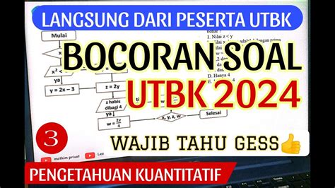 BOCORAN SOAL UTBK 2024 HARI PERTAMA GELOMBANG 1 PENGETAHUAN