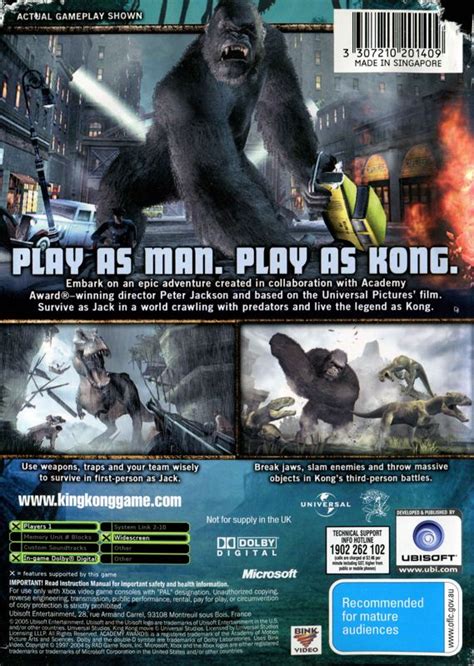 Peter Jackson S King Kong The Official Game Of The Movie Cover Or