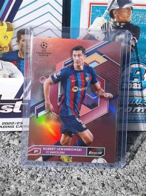 Topps Finest Uefa Robert Lewandowski Rifrattore Oro Rosa