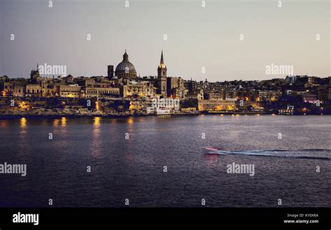 Medieval old city at night. Malta, Valletta Stock Photo - Alamy