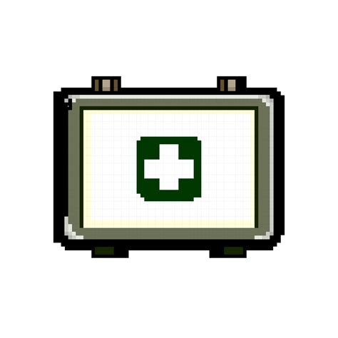 Box First Aid Kit Game Pixel Art Vector Illustration Vector