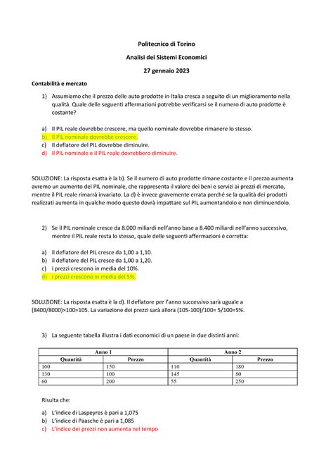 Tema D Esame 2023 01 Testo E Soluzioni 1 Politecnico Di Torino