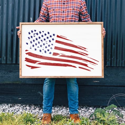 American Flag Rugged Stencil Durable Reusable Mylar Stencils Ebay