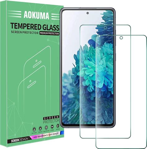 Aokuma Tempered Glass For Samsung Galaxy S20 Fe 5gs20 Fe Screen Protector 2 Pack Premium