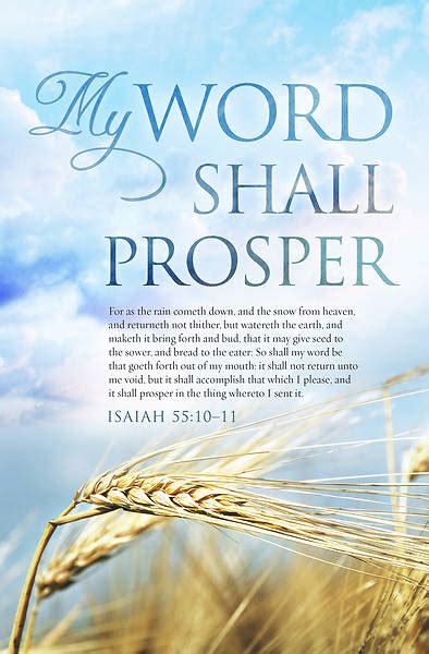 My Word Shall Prosper Revival Isaiah 5510 11 Regular Size Bulletin