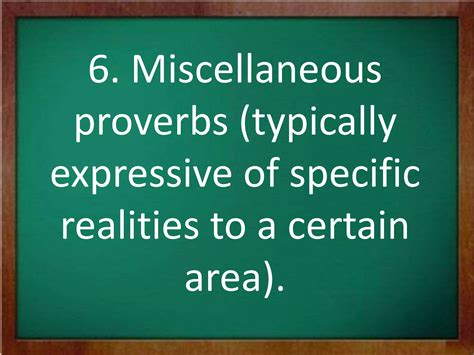 Proverbs The Six Categories Ppt