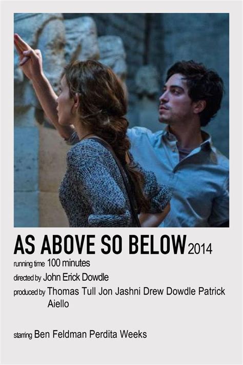 The Poster For As Above So Below Shows A Man And Woman Looking At Each