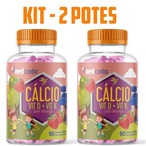 Kit C Lcio Infantil Suplemento Vitamina D E K Mg Capsulas