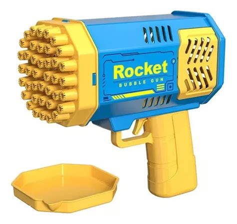 Pistola Lança Bolhas De Sabão Rocket Bazuca Luz Led Frete grátis