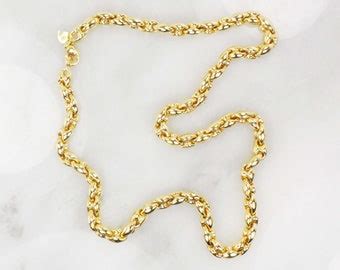 18k Italian Gold Necklace - Etsy